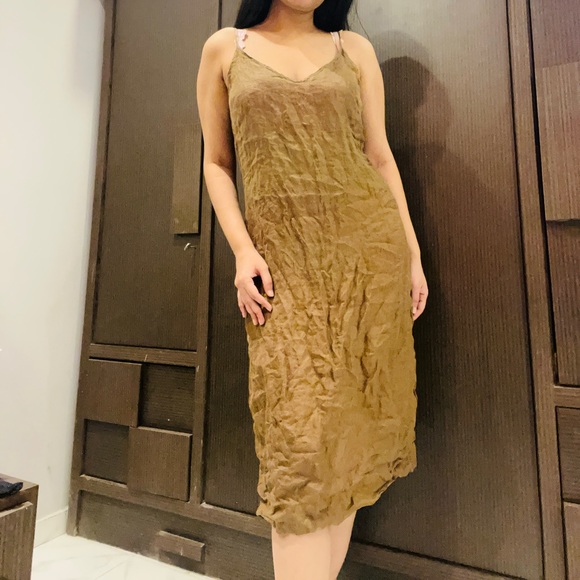 Coffee linen dress - Picture 3 of 5